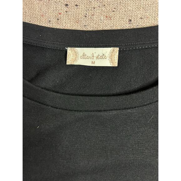 Altar’d State Black Top Medium Burnout Velvet Flowy Sleeves Whimsy Goth Fairy - Picture 4 of 8